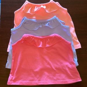 Toddler girls ruffle camisoles bundle of 3